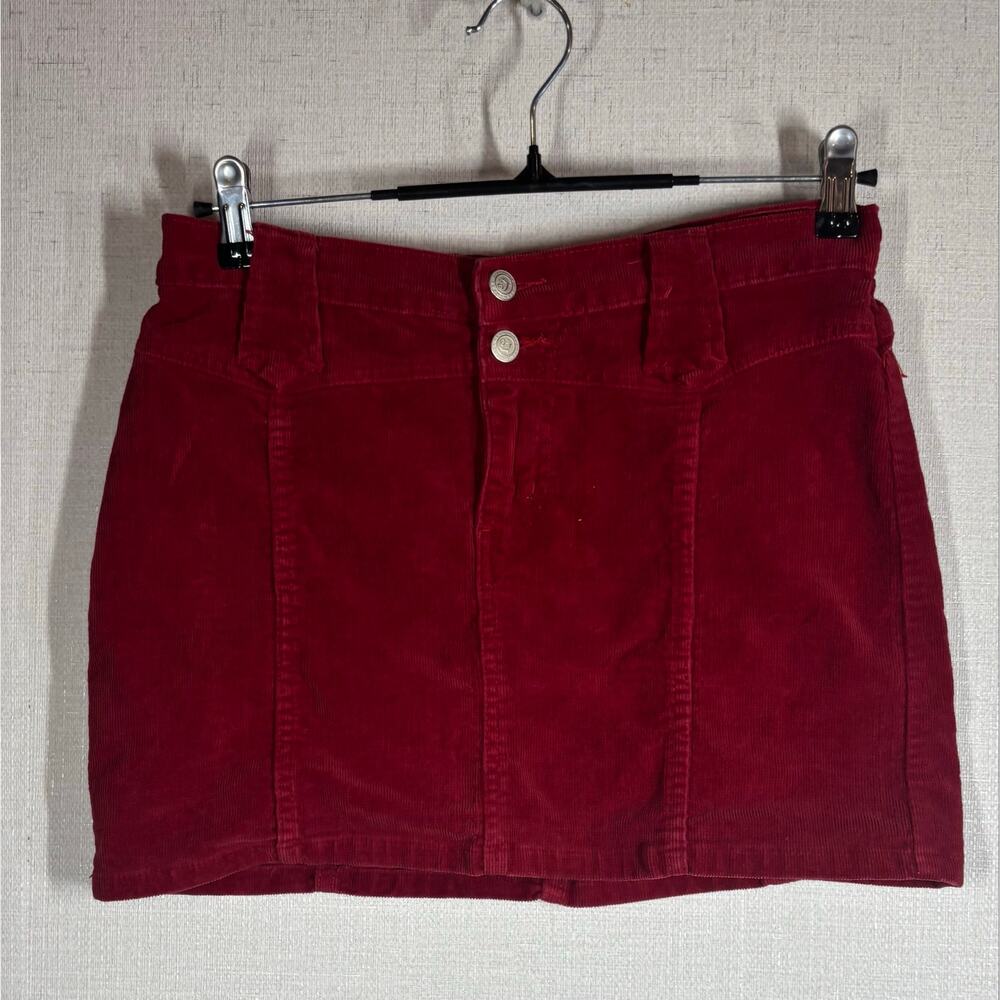 Jalate Red Corduroy Mini Skirt Womens 5/6 Stretch Y2K 2000s Retro